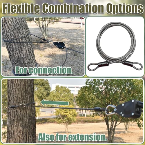 NAZOU Outdoor Retractable Clothesline, 3/16" Coated Steel Wire Rope - size: 34ft+5ft