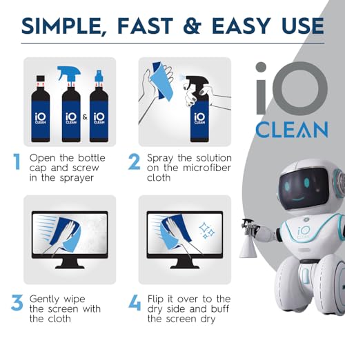 Screen Cleaner Spray (16oz - 473ml) – Large Cleaning Kit - size: 16 Fl Oz + 3 Cloths