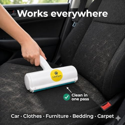 Pet Hair Remover, Reusable Self-Cleaning Lint Roller for Dog & Cat Hair, Fur Remover for Furniture, Couch, Carpet, Clothes, Bedding & Car, No Adhesive, No Refills, Multi-Surface