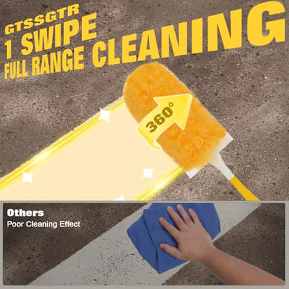 360° Heavy Duty Duster Refills for Swiffer Duster,30 Pack & 1Handle 4X Faster Electrostatic Deep Duster Kit for Cleaning, Pet Hair, Blinds & Car Vents,Lasts 2+ Months, Eco-Friendly & Gift-Ready - size: 30 Count + Short Handle