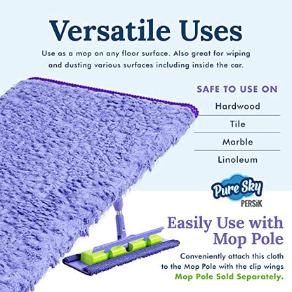 Pure-Sky Magic Deep Clean Cleaning Cloth – JUST ADD Water No Detergents Needed - Multipurpose Ultra Microfiber Cloth - Stick-Attachable for Mop, or as Handheld Microfiber Towels to Clean Any Surfaces - style: Multipurpose Cloth