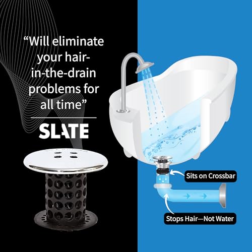TubShroom Tub Drain Hair Catcher, Black Chrome – Protector and Catcher for Bathroom Drains, Fits 1.5” 1.75” Bathtub Shower Drains - color: Black Chrome