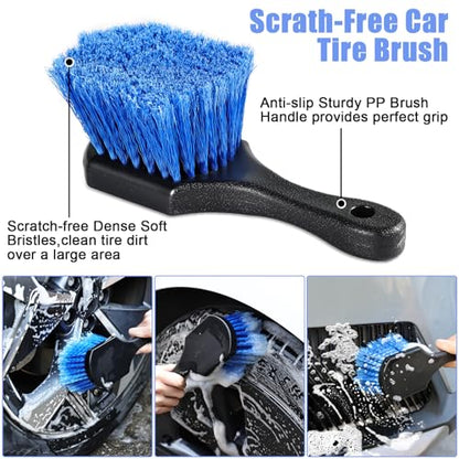 anngrowy 62" Microfiber Car Wash Brush with Long Handle Car Washing Mop Kit Mitt Sponge Car Cleaning Supplies Duster RV Washing Car Brushes, 1 Chenille Scratch-Free Replacement Head (Blue&Yellow) - color: Blue&yellow