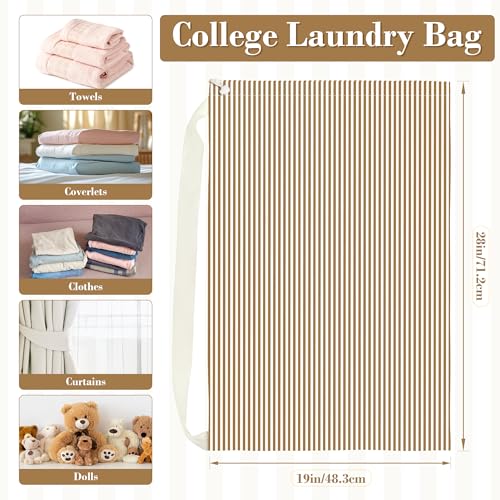 College Laundry Bag 29"×18", Waterproof Dirty Clothes Bag with Handles & Locking Drawstring, Large Capacity Laundry Backpack for Dorm, Laundromat, Apartment, Travel & Camping (coffee)