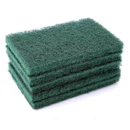 Heavy Duty Scouring Pads, 5pcs Durable Abrasive Sponge Scourer, Professional Industrial Cleaning Pads, Green Multi-Surface Material for Homeowners, Chefs, Kitchen Pots Pans, BBQ Gr - color: Green
