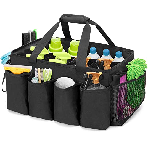 HODRANT Extra-Large Cleaning Caddy with Handles & Multi Pockets - color: Black