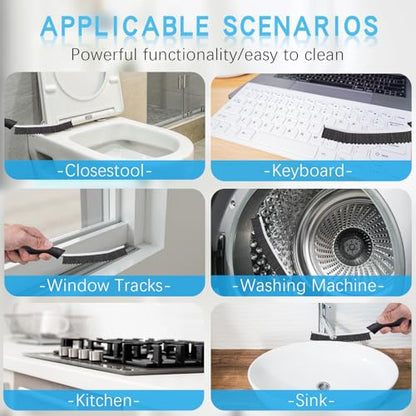 Magiware Hard Bristle Crevice Cleaning Brushes for Household Use - 2025 New Thin Scrub Brush Set, Small Cleaning Tool for Narrow Spaces, Kitchen,Toilet, Bathroom,Window, Faucets, Car Gaps (Model 1) - style: SERRATED & STRAIGHT