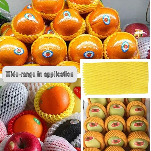 Fruit Protection Mesh Bags Foam Mesh Keep Safe Sleeves for Large Supermarkets, Shops (Yellow 17x7cm-20PCS) - size: Yellow 17x7cm-20PCS