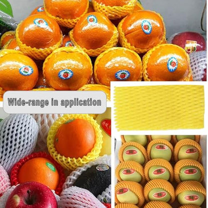 Fruit Protection Mesh Bags Foam Mesh Keep Safe Sleeves for Large Supermarkets, Shops (Yellow 17x7cm-20PCS) - size: Yellow 17x7cm-20PCS