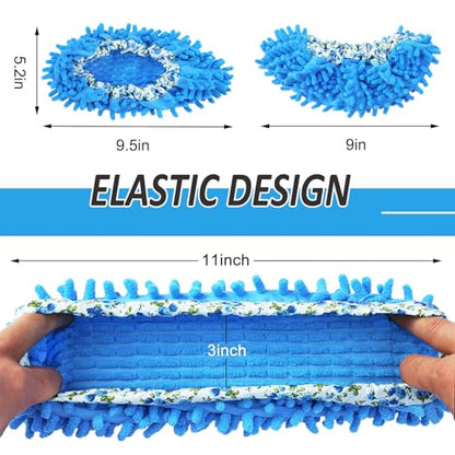 Mop Slippers Shoes Cover Duster - Microfiber Mopping Slippers for Floor Cleaning,Floor Cleaning Tools, Washable Reusable Mop Shoes Microfiber Foot Socks (2 Pairs)