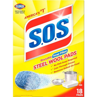 S.O.S. Steel Wool Soap Pads, 18 Count - size: 18 Count