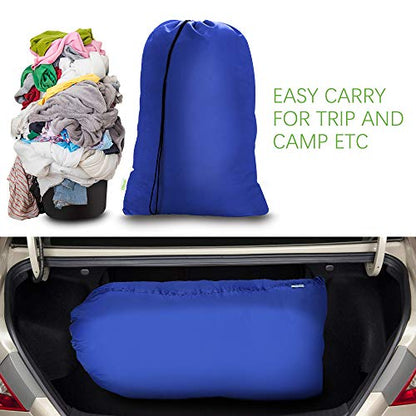 OTraki 24x32 Inch Laundry Bags XL Travel Laundry Bag Machine Washable Dirty Clothes Organizer with Drawstring Closure Heavy Duty Laundry Storage Bags, Drying Do Not Exceed 176℉ Blue - size: 24x32 inch