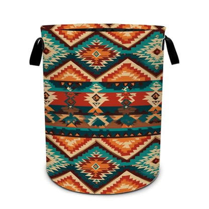 Aztec Laundry Basket Foldable Oxford Laundry Hamper With Handle For Room Bathroom Bedroom - color: Boho Pattern