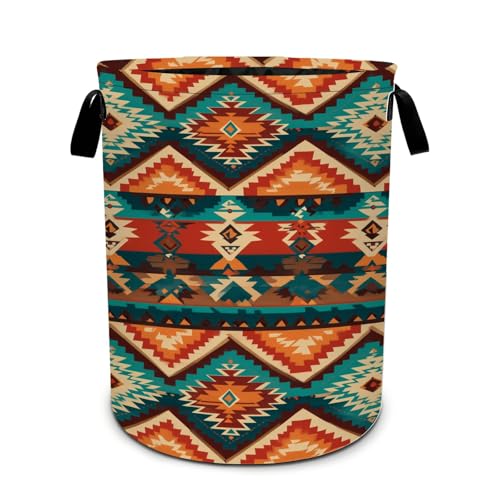 Aztec Laundry Basket Foldable Oxford Laundry Hamper With Handle For Room Bathroom Bedroom - color: Boho Pattern