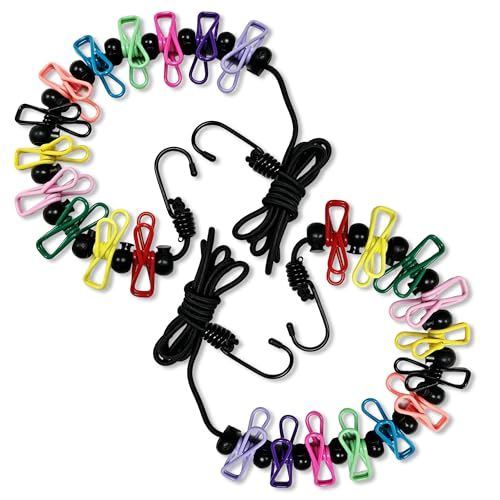 2 Pack Retractable Travel Clothesline, Each with Built‑in 12 Colorful High‑Grip Metal Clothespins, Non‑Slip Clasps, 1.8m Stretch to 3m Windproof Portable Line for Cruise Hotel RV Outdoor Drying - color: 2 Colorful Clotheslines(windproof, No Extra Clips)