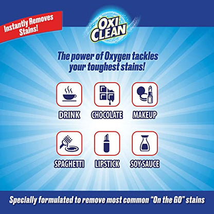 OxiClean On The Go Stain Remover Pen for Clothes, Portable Instant Stain Remover Stick with Scrubber Tip, Travel-Friendly Pen for Clothes Laundry, for Food Drink Cosmetics, 6 Count
