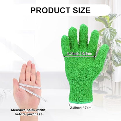 M METERXITY Dusting Gloves, Reusable Washable Mittens for Plants/House/Cars/Blinds Dusting, Leaf Cleaning Glove Mittens - color: Dark Green, size: 7 x 9.5 cm