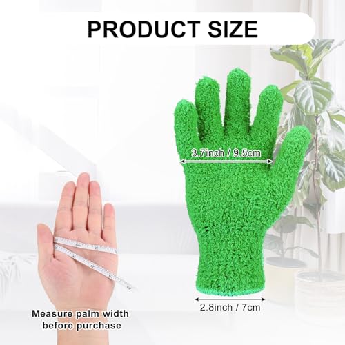 M METERXITY Dusting Gloves, Reusable Washable Mittens for Plants/House/Cars/Blinds Dusting, Leaf Cleaning Glove Mittens - color: Dark Green, size: 7 x 9.5 cm