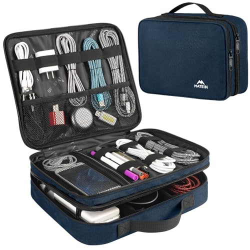 MATEIN Cord Organizer Travel for Men, Large Travel Accessories Changer Case - color: Navy Blue, size: Large