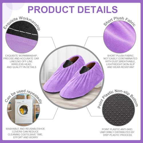 JaGely 11 Pair Reusable Cloth Shoe Covers for Indoors, Light Purple - color: Light Purple