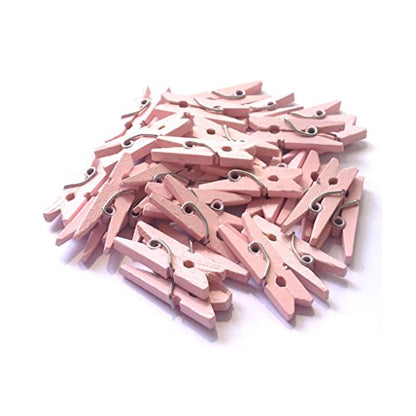 LWR CRAFTS Wooden Mini Clothespins 200 Per Pack 1" 2.5cm (Light Pink) - color: Light Pink