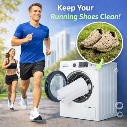 Shoe Washing Machine Bag for Sneakers – 2 Pack Laundry Shoe Bag Reusable Sneaker Wash Bag with Protective Zipper, Mesh Cleaning Bag for Tennis Shoes, Running Shoes - White - color: White