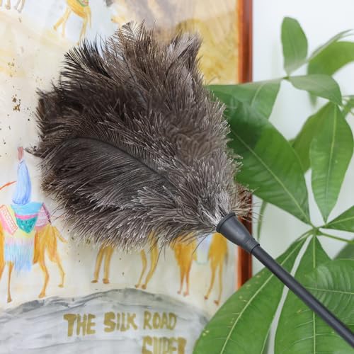 Natural Ostrich Feather Duster 14.9 inch Fluffy Mini Dusters - color: Natural-a-2pcs