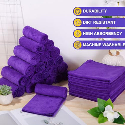 Nuenen Car Microfiber Clean Cloths, Purple, 16 x 16 Inch, 60 Pcs - color: Purple, size: 16 x 16 inches
