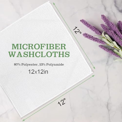 UNIMADE Washcloths Bulk 100 Pack Face Towels, Highly Soft Wash Cloths - color: White, size: 100Pack