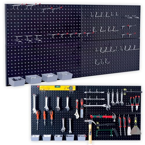 Wallmaster Garage Pegboard Storage Organizer - 48pcs Pegboard Hooks Set
