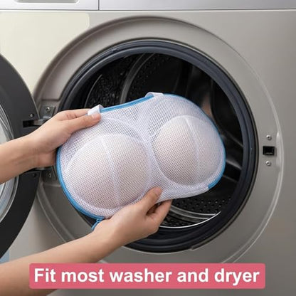 Set of 6 Reusable Laundry Bags Made of Mesh and Polyester,Bra Washer Protector for Laundry, Bra Bags for Laundry with Zipper Closure, Mesh Wash Bags for Delicate Lingerie and Underwire Bras