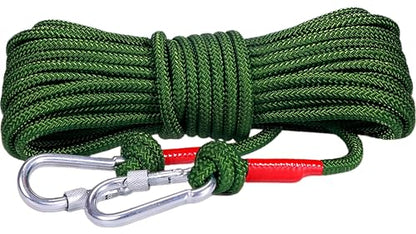 Heavy Duty Clothesline for Indoor and Outdoor, Portable Travel Clothesline with Hooks, Ratchet Pulley System for Camping Cruise Backyard Balcony Dorm Laundry, Non Retractable (Army Green) (33 FT) - size: 16.4 FT