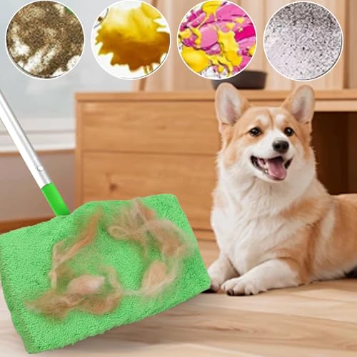 2IN1 Reusable Mop Mat Floor Sweeping Mops Fill Household Cleaning Tools Dust Mop Cloth Dry and Wet Use Shoe Cover,22*9cm (Grey,2pcs) - color: Grey,2pcs