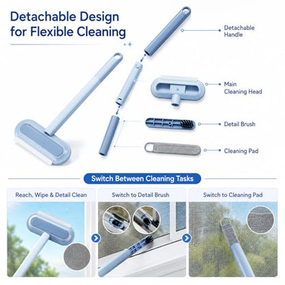 2026 New Window Screen Cleaning Brush, 4-in-1 Multi-Functional Cleaning Tool, Screen Cleaning Brush, Mesh Screen Cleaner, Gentle for Cleaning Dust and Hair
