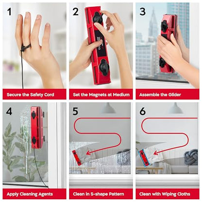 Tyroler Magnetic Window Cleaner Tool Fits Windows 0.1"-0.7" | Glider D2 AFC
