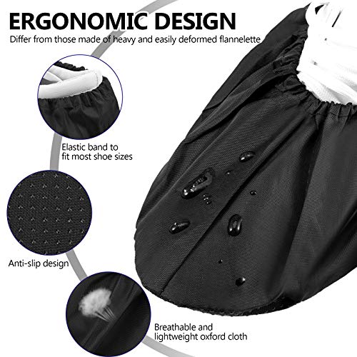 SATINIOR 12 Pairs Reusable Shoe Covers Slip Resistant Waterproof Boot Covers Elasticity Convenience Dustproof Overshoes Machine Washable for Household Carpet Floor Protection, Black