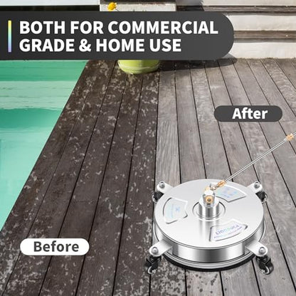 LidoDola 14'' Pressure Washer Surface Cleaner, Power Washer Accessory - size: 14 INCH SILVER