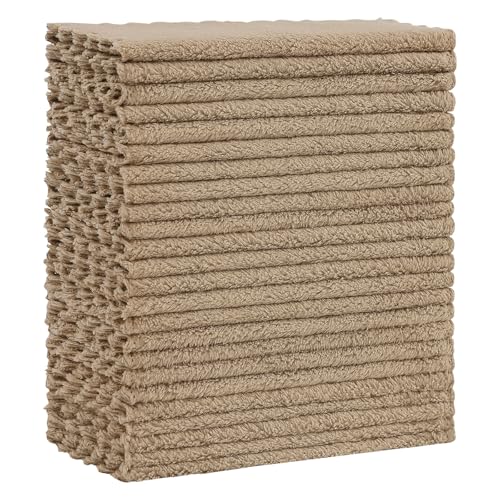 Kitinjoy 24 Pack Kitchen Cloths Dish Towels (7" x 9", Tan) - color: Tan, size: 7 X 9 inch- 24 Pack