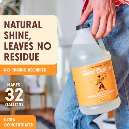 Aunt Fannie's Hardwood Floor Cleaner, Vinegar-Free, Lemon, 64 oz