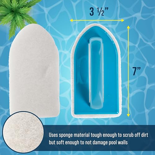 U.S. Pool Supply Hand-Held Pool Scrub Brush, 2 Pack, Surface Scrubbing Pad - size: 3x7