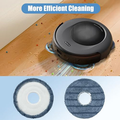 6-Pack C20 Mop Pads Compatible with Eufy Robot Vacuum Omni C20 – Washable Microfiber Mopping Cloth Refills, Reusable Replacement Pads for C20 Omni Floor Cleaner - color: 6pcs