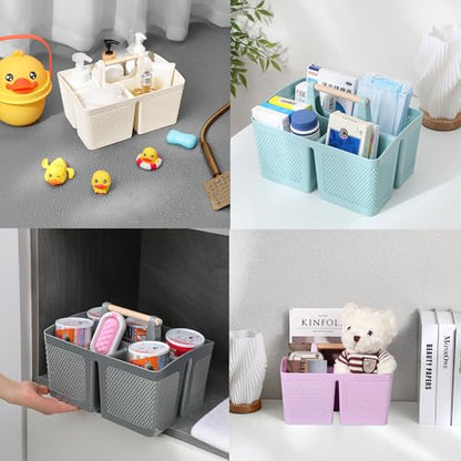 Plastic Shower Caddy, Portable Shower Basket with Handle, Light Purple - color: Light Purple