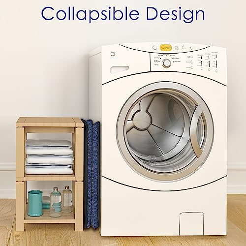 SNIGJAT Extra Large Laundry Hamper, Folding 100L Laundry Basket, Blue - color: Blue, size: 100L
