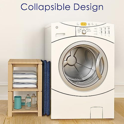 SNIGJAT Extra Large Laundry Hamper, Folding 100L Laundry Basket, Blue - color: Blue, size: 100L