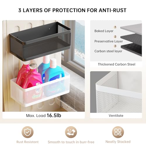 Magnetic Shelf for Washing Machine, White, L11in*W4.9in*H3.9in - color: White, size: L11in*W4.9in*H3.9in