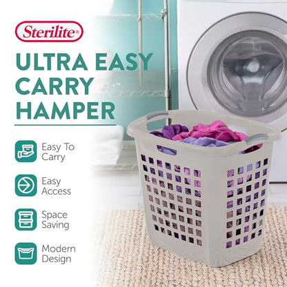Sterilite Ultra Easy Carry Hamper, Laundry Basket Organizer, 4-Pack - color: Gray Pumice