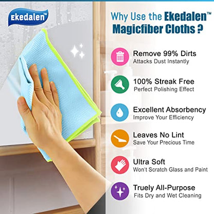 Ekedalen Microfiber Cleaning Cloth Lint Free Glass Polish, Light Grey - color: Light Grey