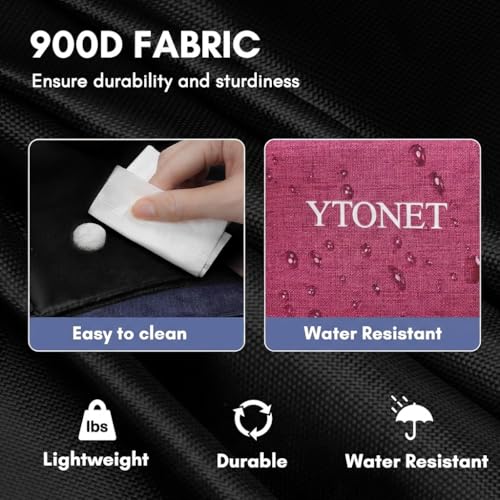 Ytonet Wearable Cleaning Supply Caddy, Foldable Cleaning Tote with Dividers - color: Rose Red, size: Large