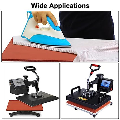 15x15“ Silicone Heat Press Mat with Dressing Ruler Set, 0.3” Thickest Silicone Heat Press Pad for Heat Press Machine, Flat Heat Transfer Press Replacement Pad - color: Mat+Ruler