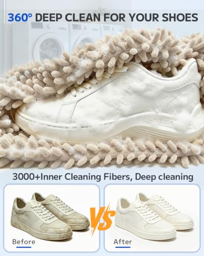 Shoe Washing Bag, Laundry Shoe Bag for Washer and Dryer, Sneaker Cleaning Protection Bag for Tennis, Casual, Athletic Shoes, with Mesh Pocket for Insoles, Self-Locking Zipper (Beige 2Pcs) - color: Beige